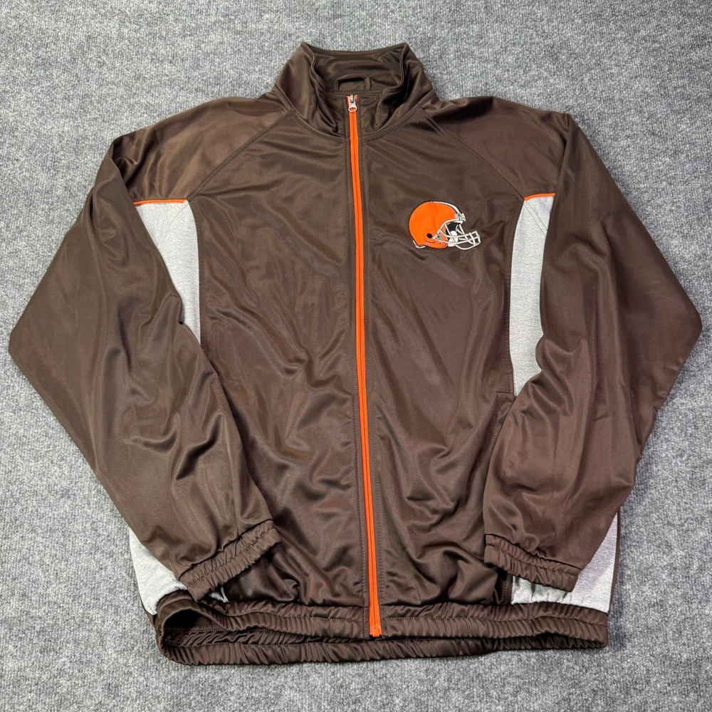Cleveland Browns G-III Track Jacket Mens L Brown Orange Full Zip NFL Football
